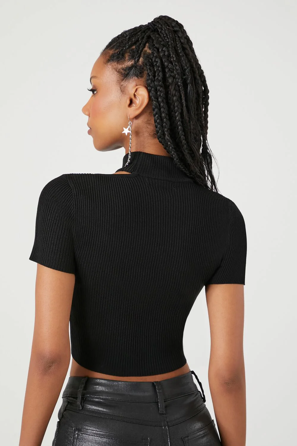 Sweater-Knit Cutout Crop Top - Image 3