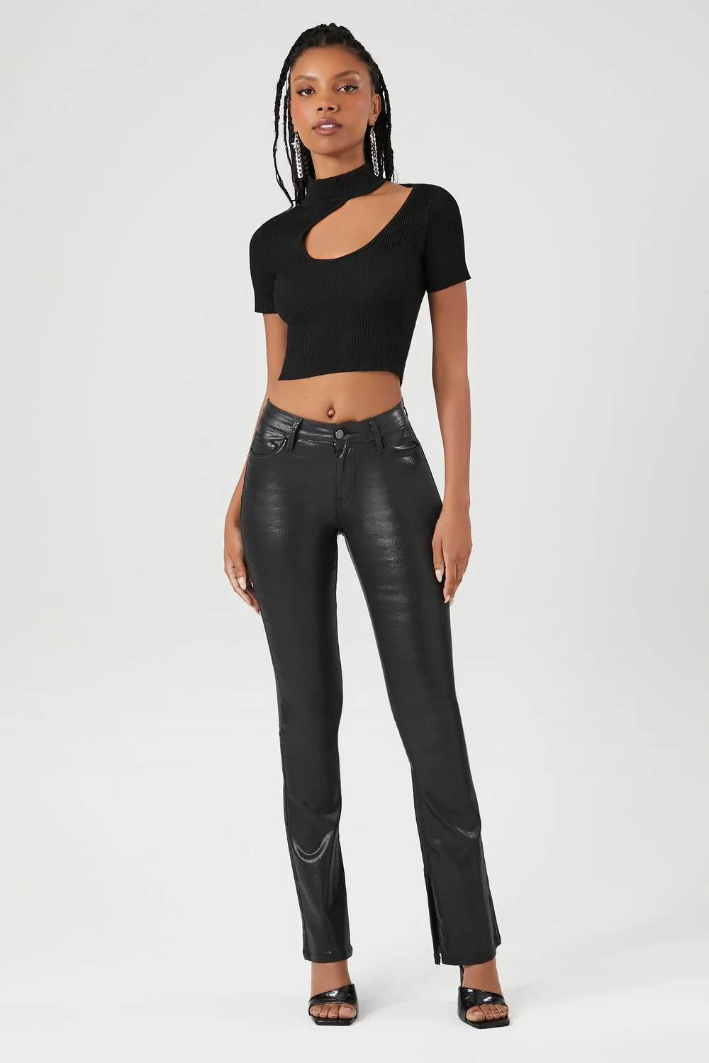 Sweater-Knit Cutout Crop Top - Image 4