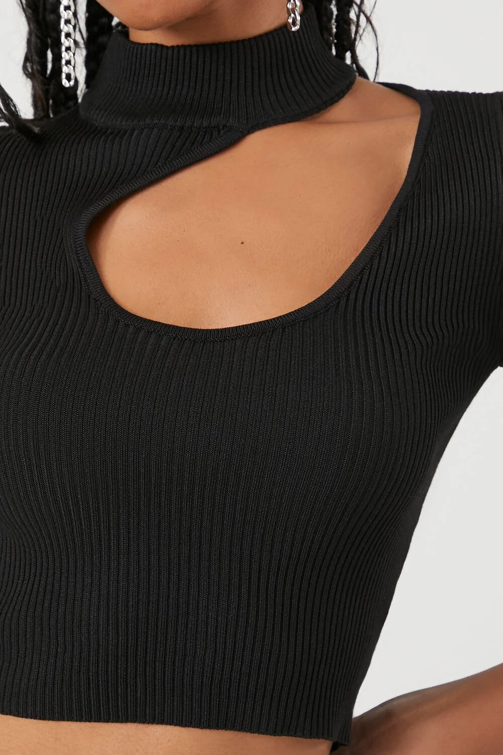 Sweater-Knit Cutout Crop Top - Image 5