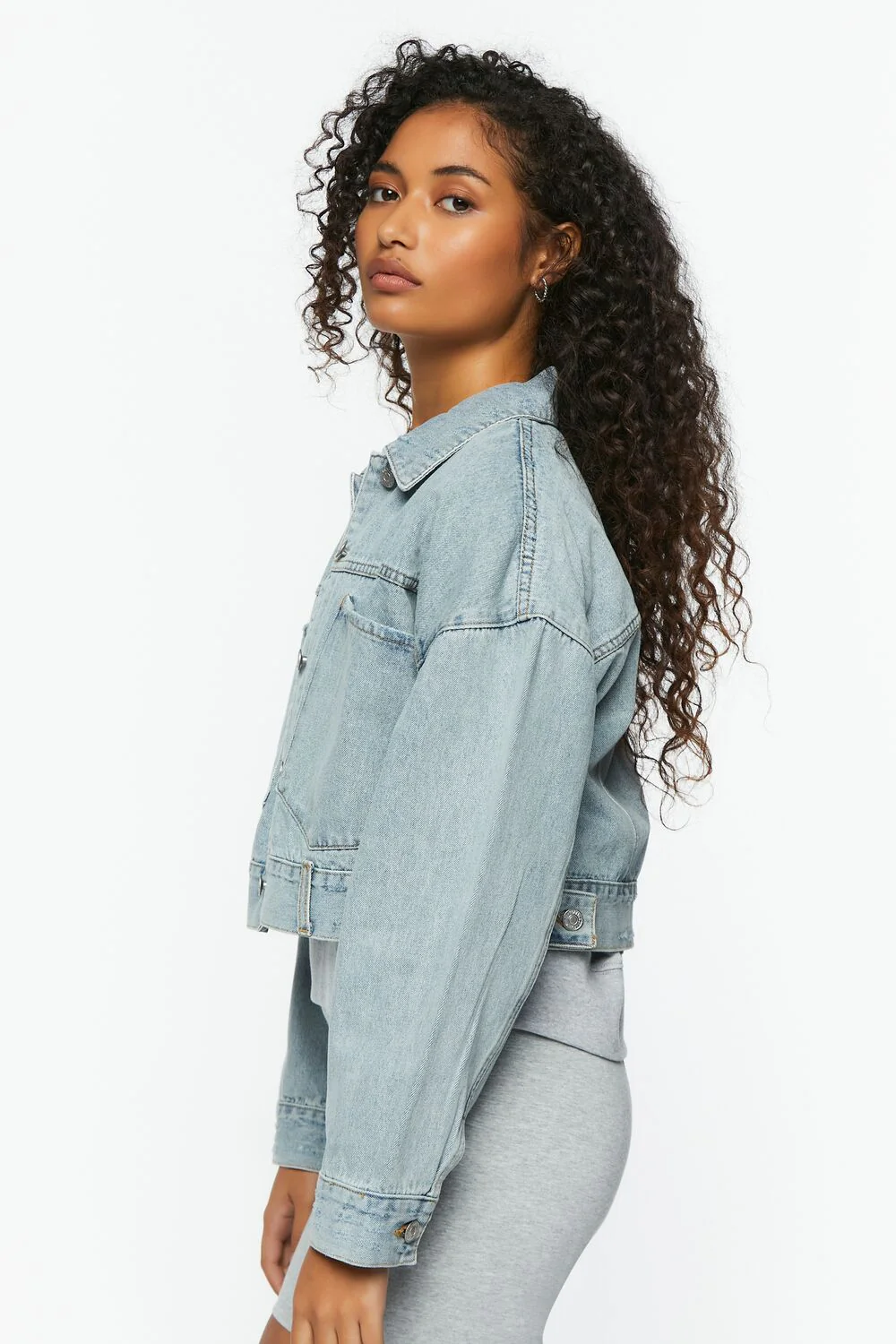 Cropped Denim Jacket - Image 2