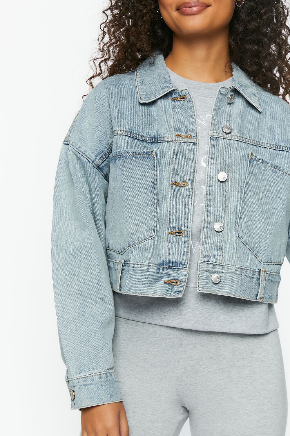 Cropped Denim Jacket - Image 5