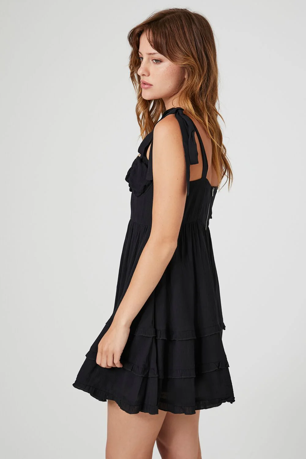 Tie-Strap Tiered Babydoll Dress - Image 2