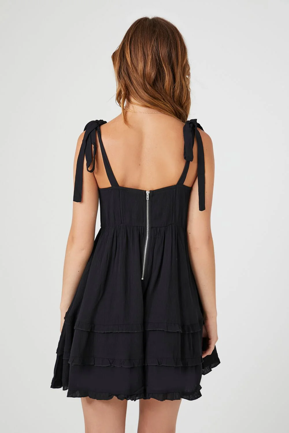 Tie-Strap Tiered Babydoll Dress - Image 3