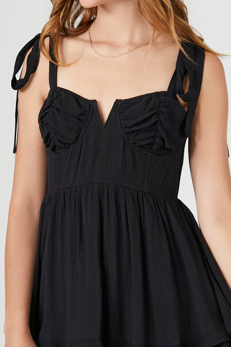 Tie-Strap Tiered Babydoll Dress - Image 5