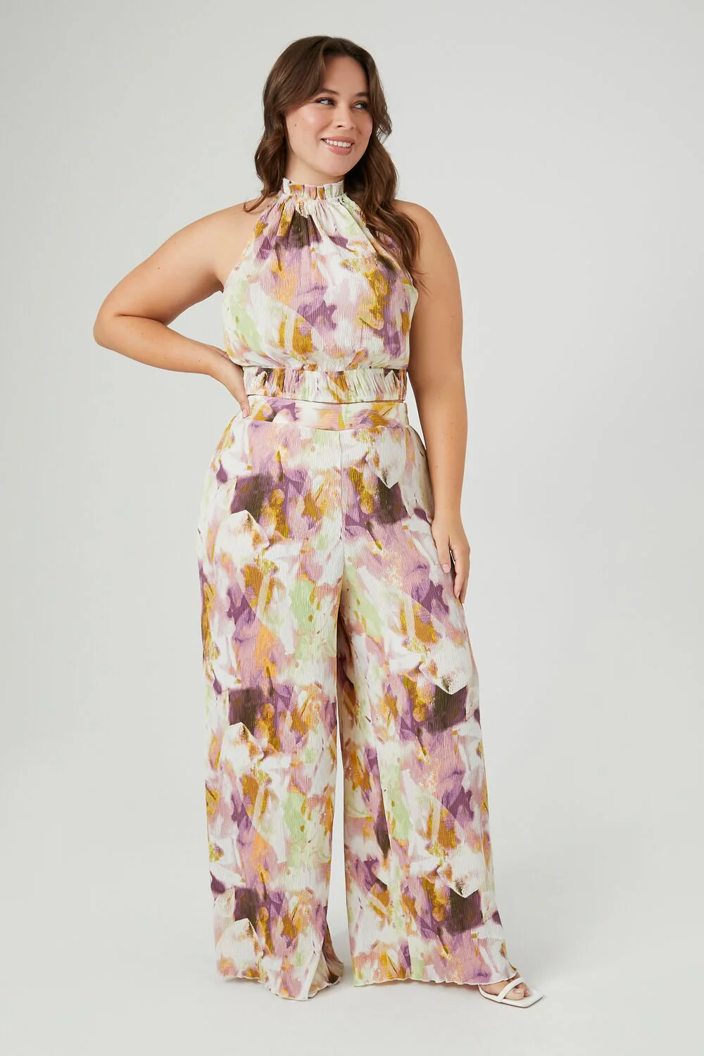 Plus Size Watercolor Print Top - Image 4