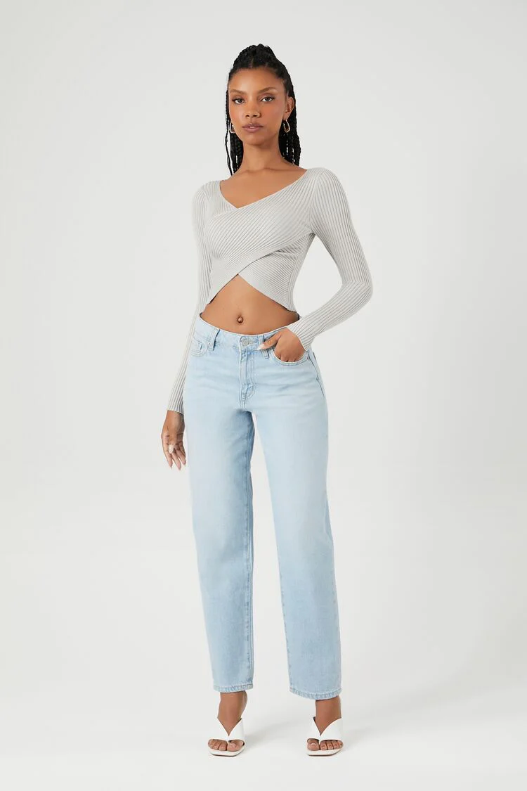 Sweater-Knit Crossover Crop Top - Image 4