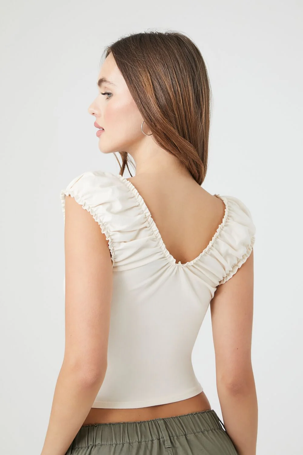 Cap Puff Sleeve Crop Top - Image 3