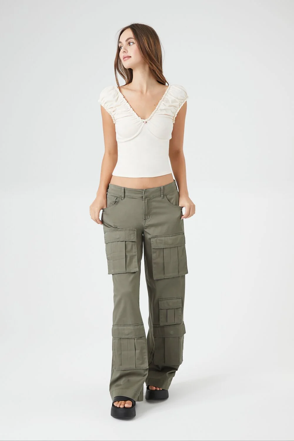 Cap Puff Sleeve Crop Top - Image 4