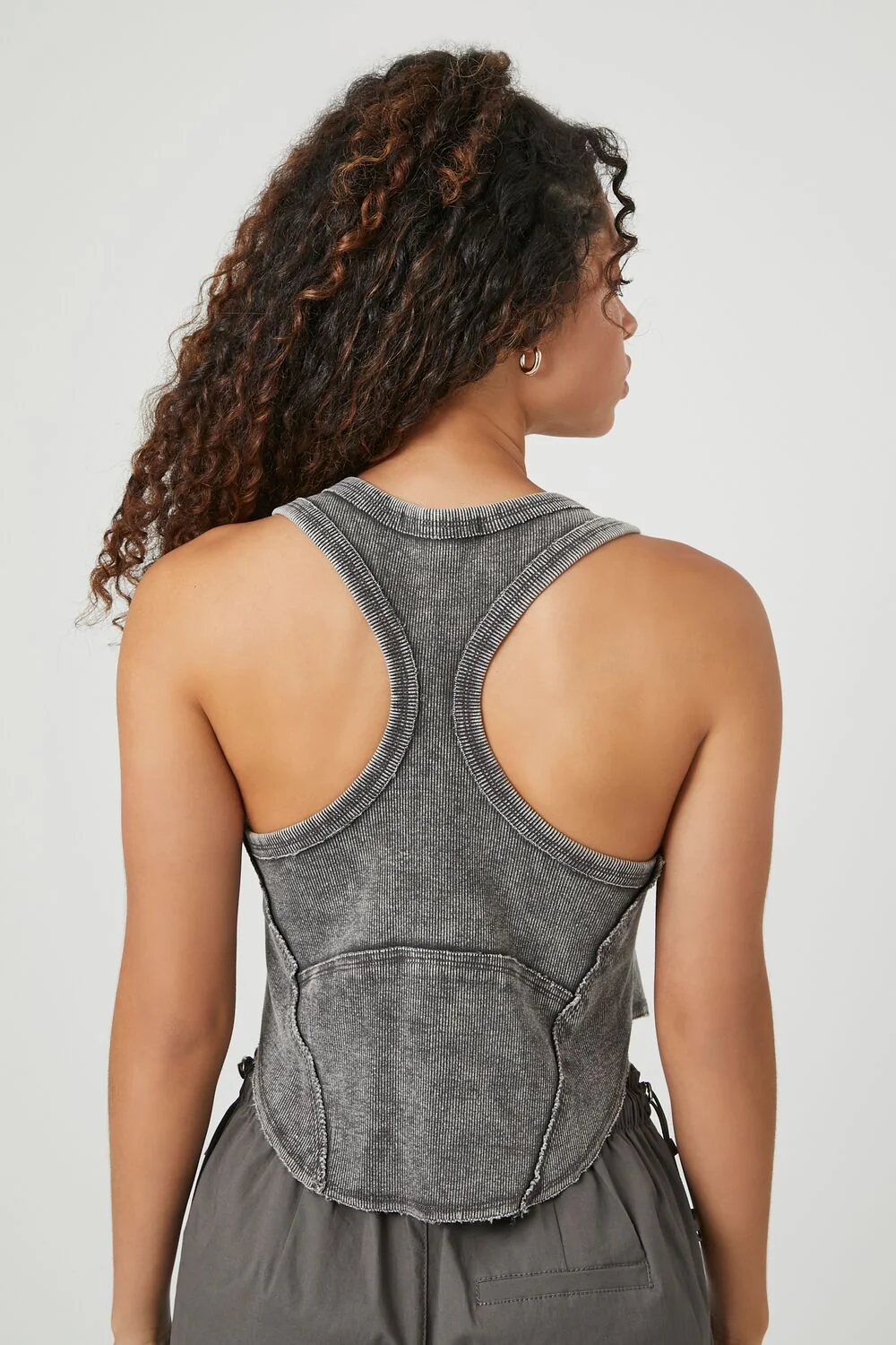 Mineral Wash Half-Zip Crop Top - Image 3
