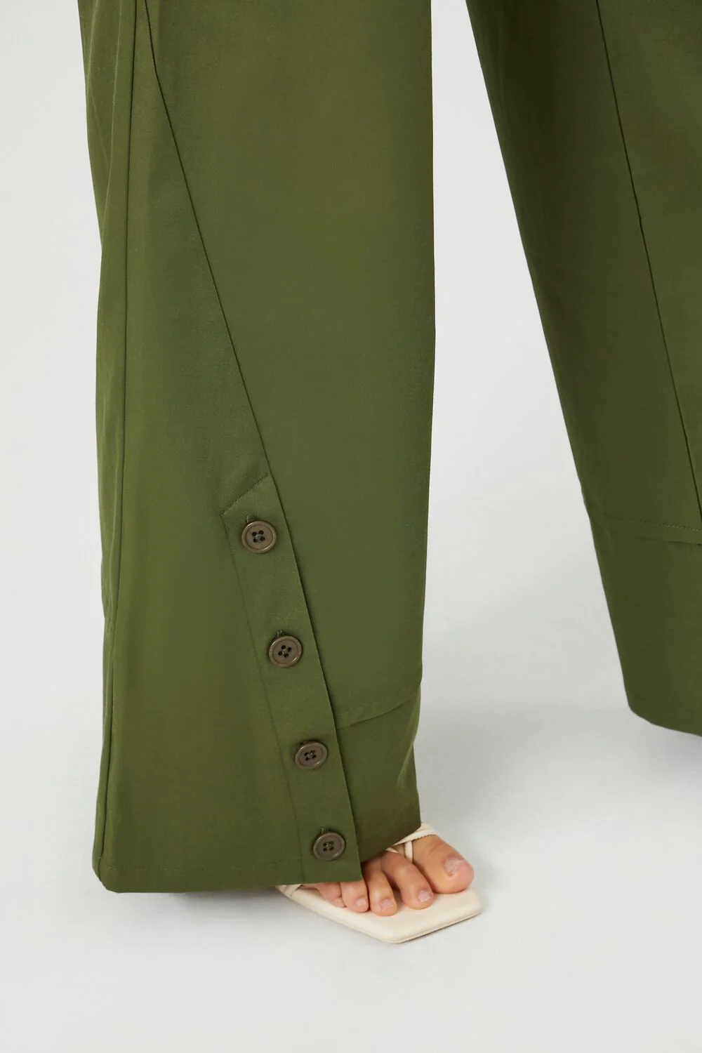Button-Hem Wide-Leg Pants - Image 6
