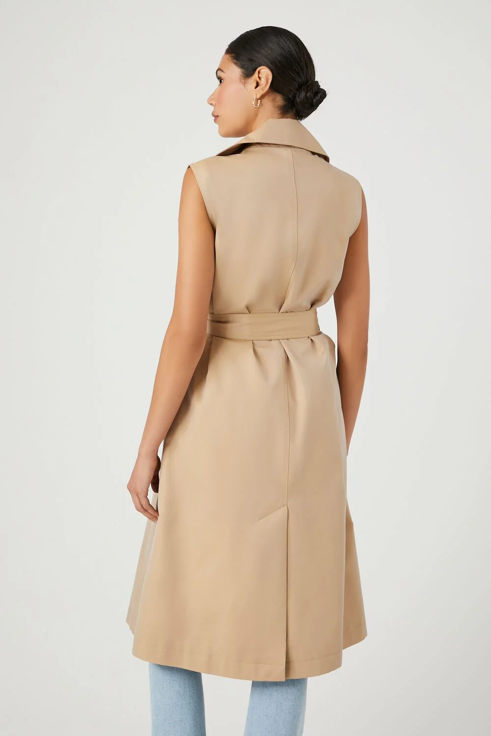 Belted Sleeveless Trench Coat - Image 3