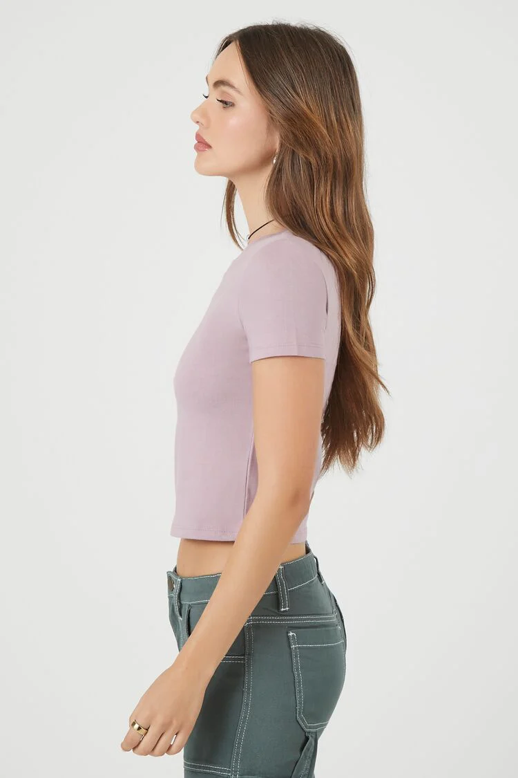 Crew Neck Cropped Tee - Image 7