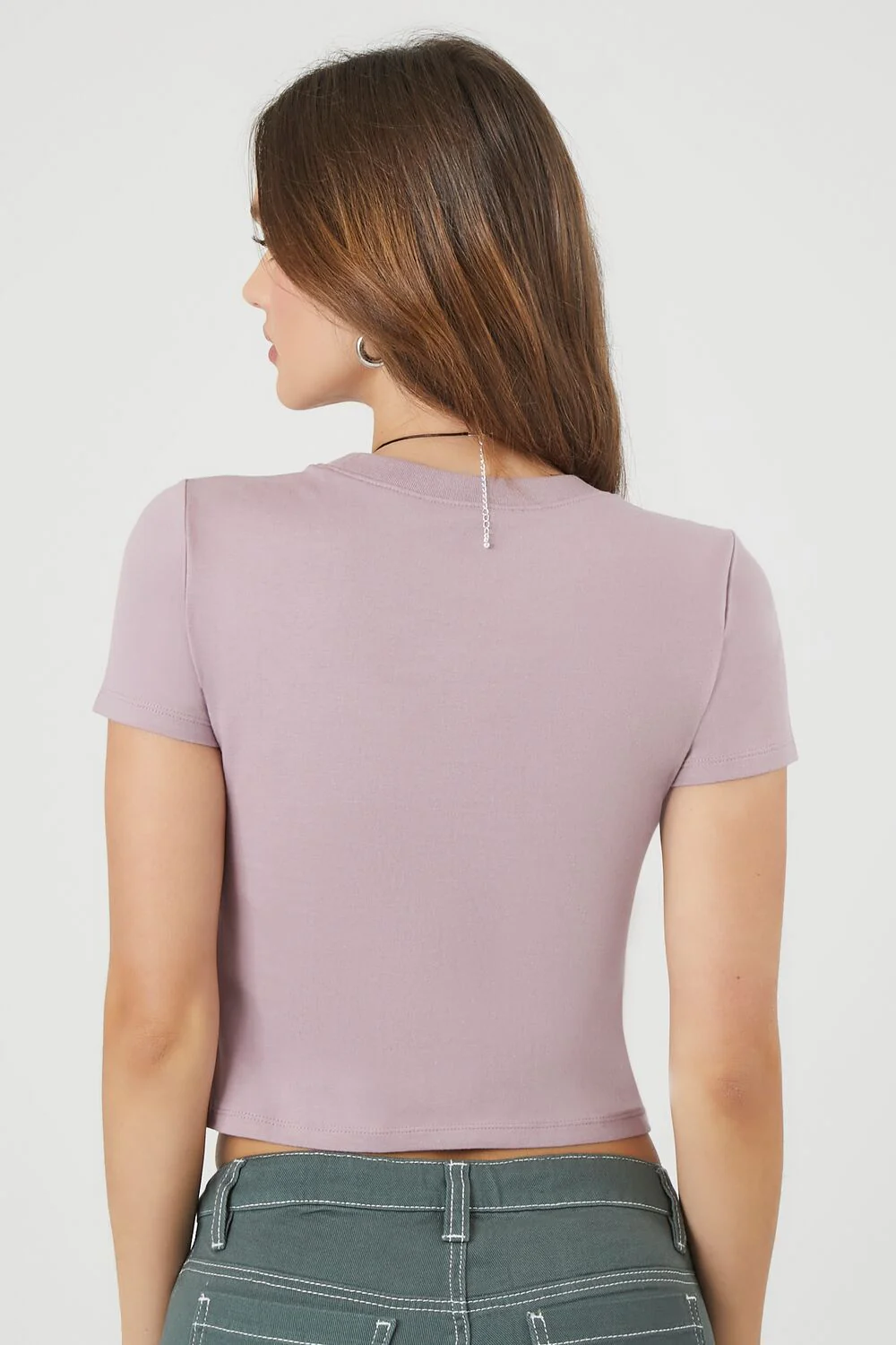 Crew Neck Cropped Tee - Image 8