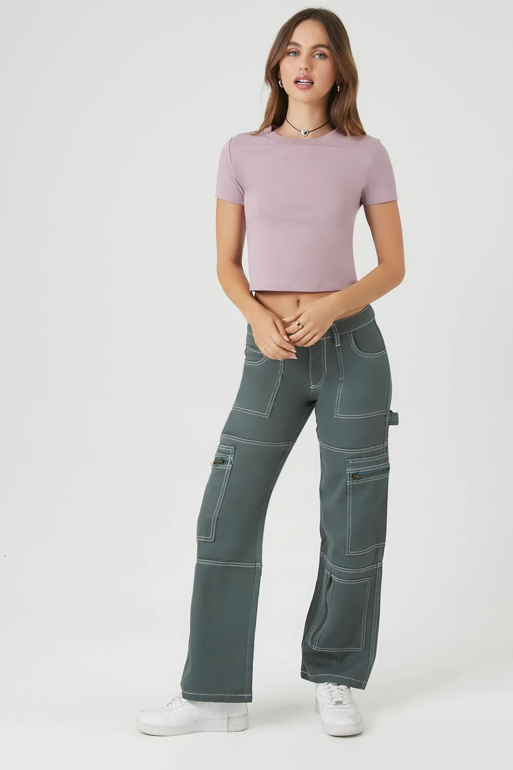 Crew Neck Cropped Tee - Image 9