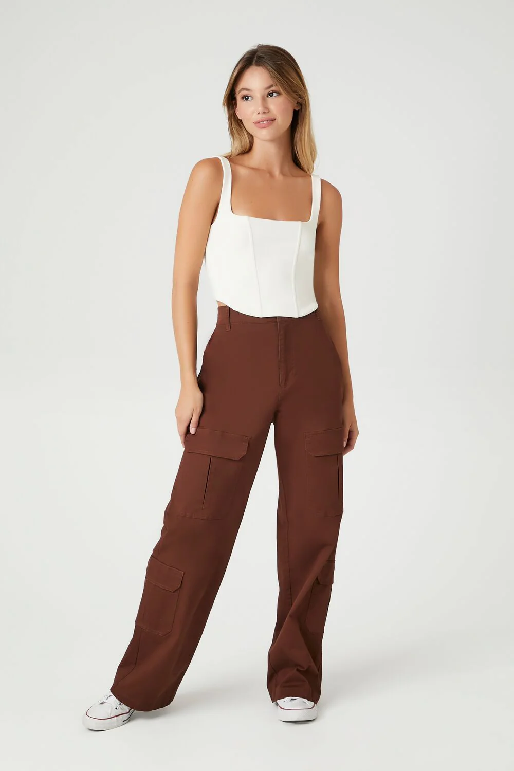 Ribbed Knit Corset Crop Top - Image 4