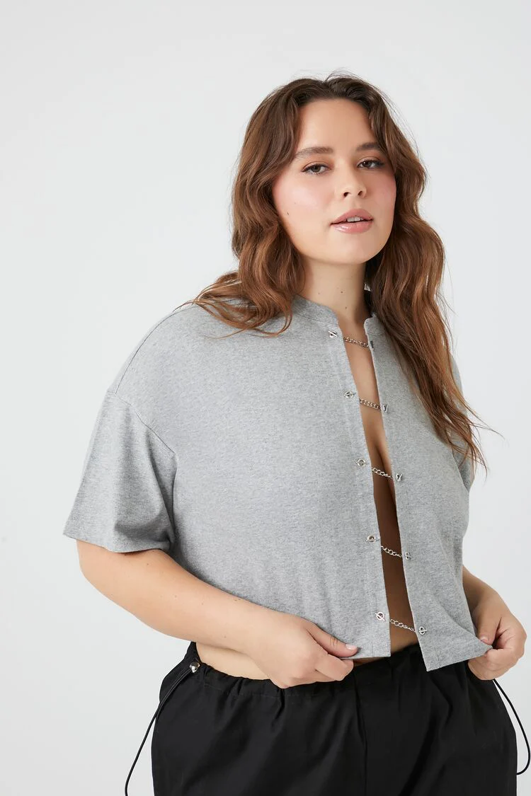 Plus Size Chain Cutout Tee - Image 6