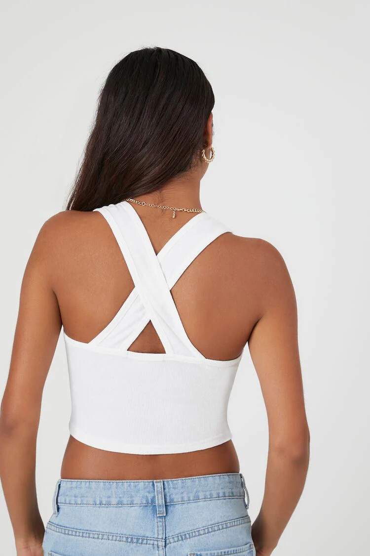 Crisscross Cropped Tank Top - Image 3