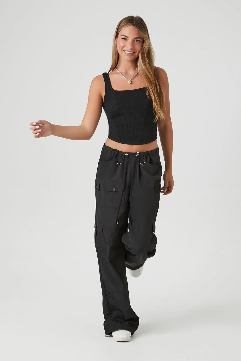 Ribbed Knit Cropped Tank Top - Image 4
