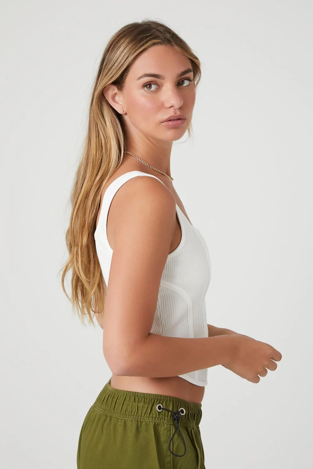 Ribbed Knit Cropped Tank Top - Image 7