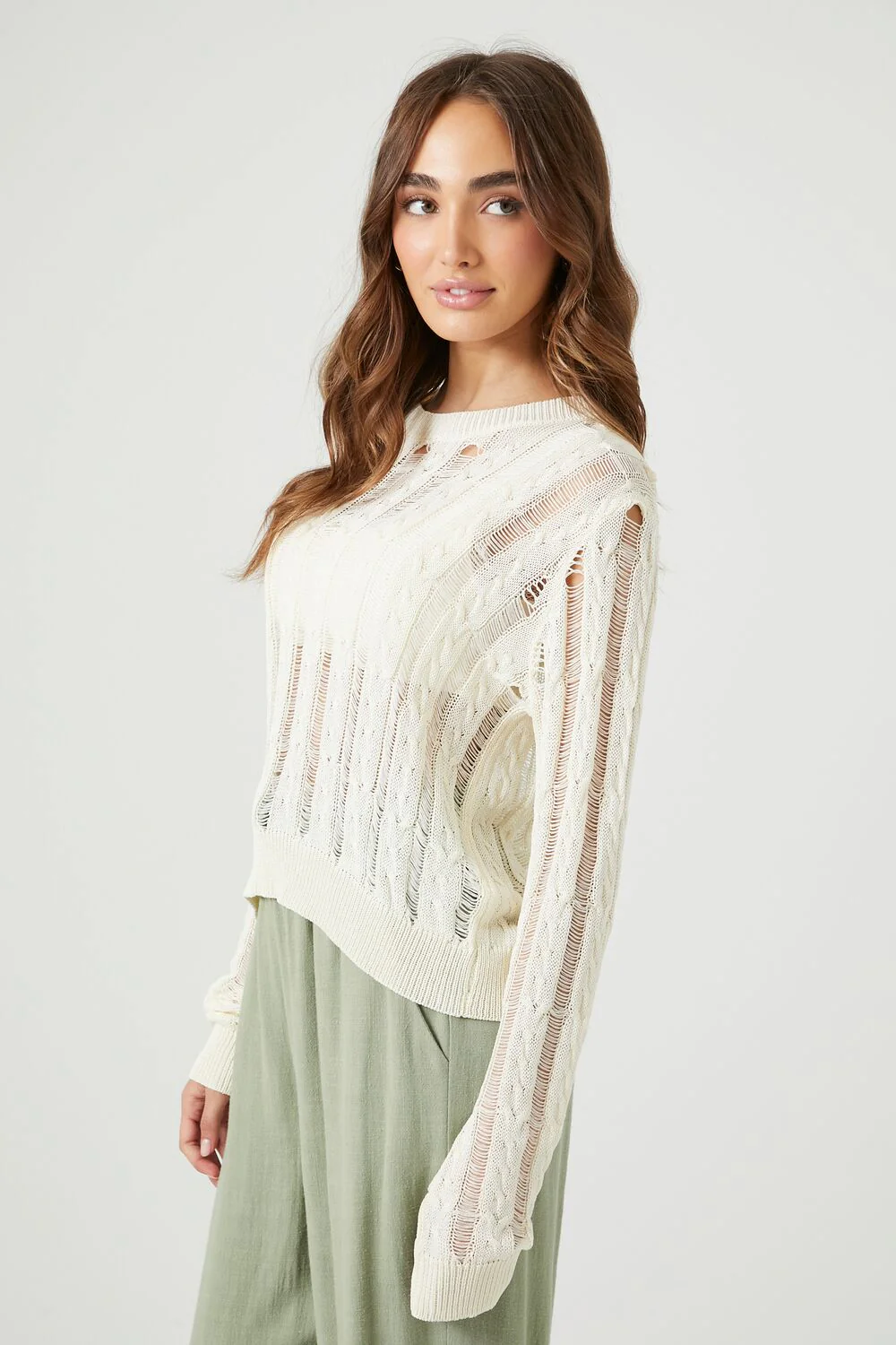 Distressed Sheer Sweater - Image 2