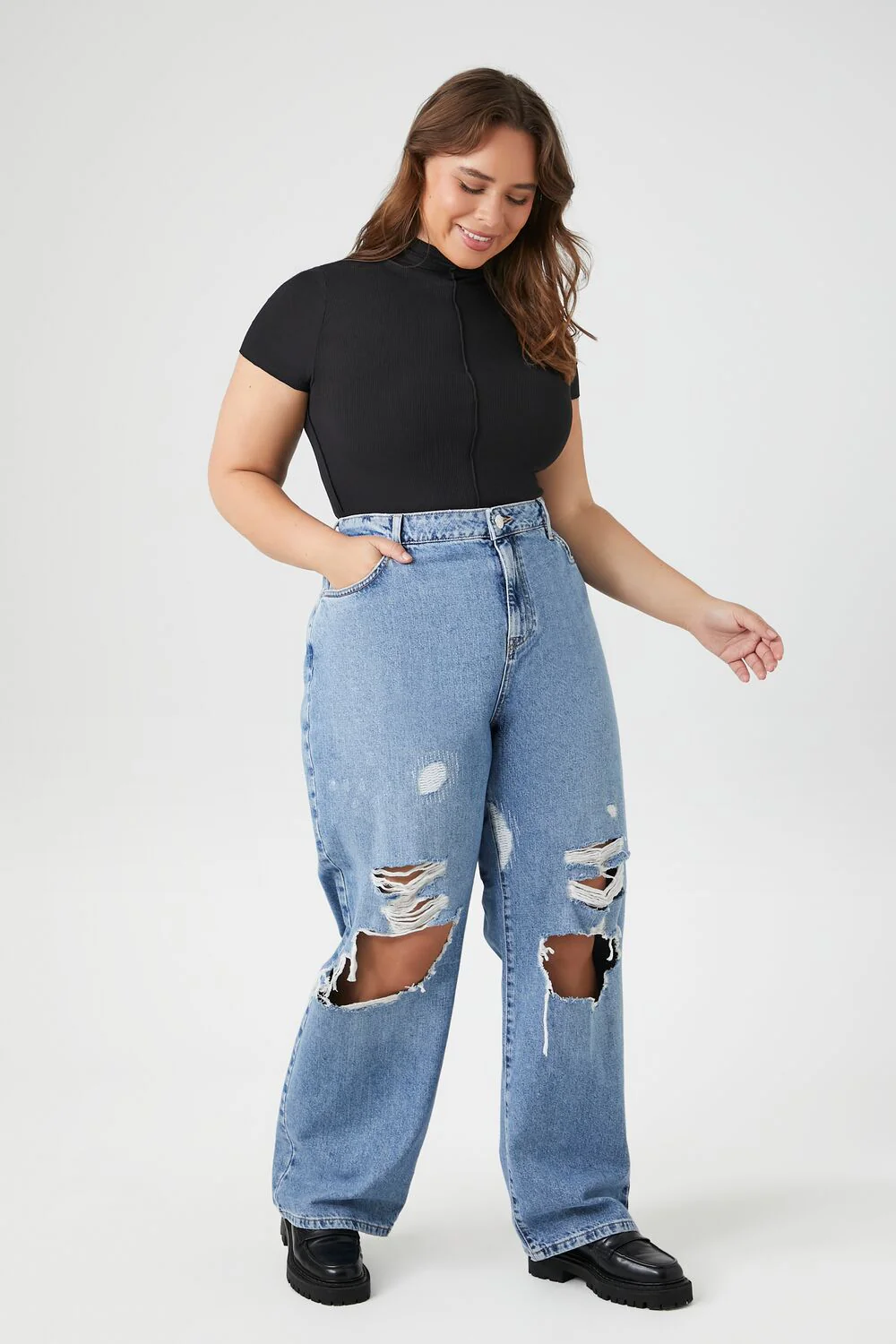 Plus Size Seamed Mock Neck Top - Image 4