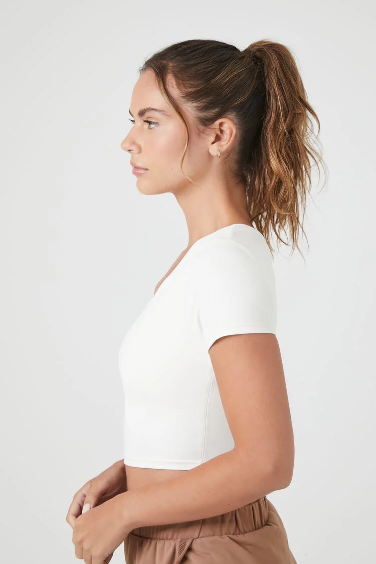 Active Cropped V-Neck Tee - Image 2