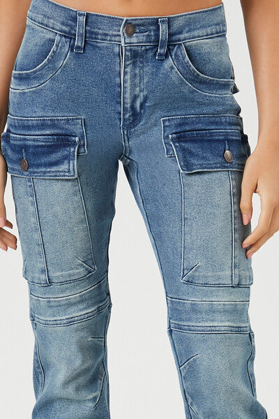 Stretch-Denim Cargo Bootcut Jeans - Image 4