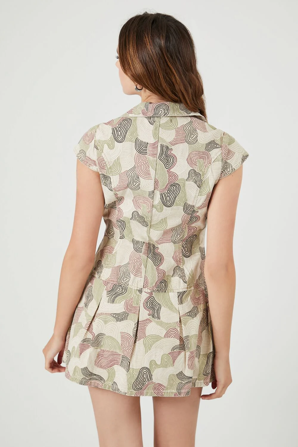 Abstract Spiral Print Mini Dress - Image 3