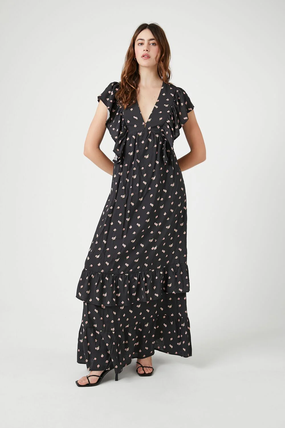 Floral Butterfly-Sleeve Maxi Dress - Image 4