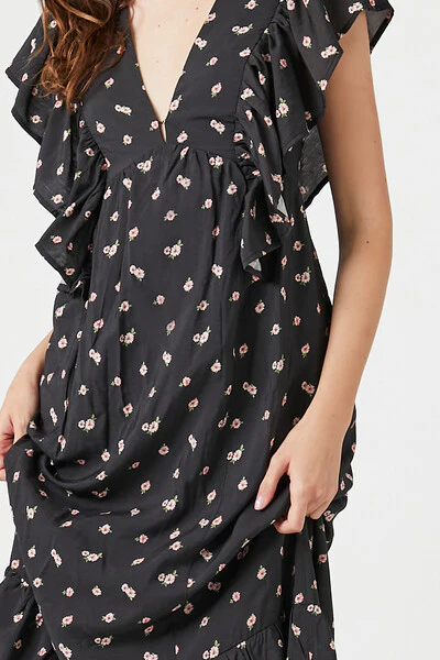 Floral Butterfly-Sleeve Maxi Dress - Image 5