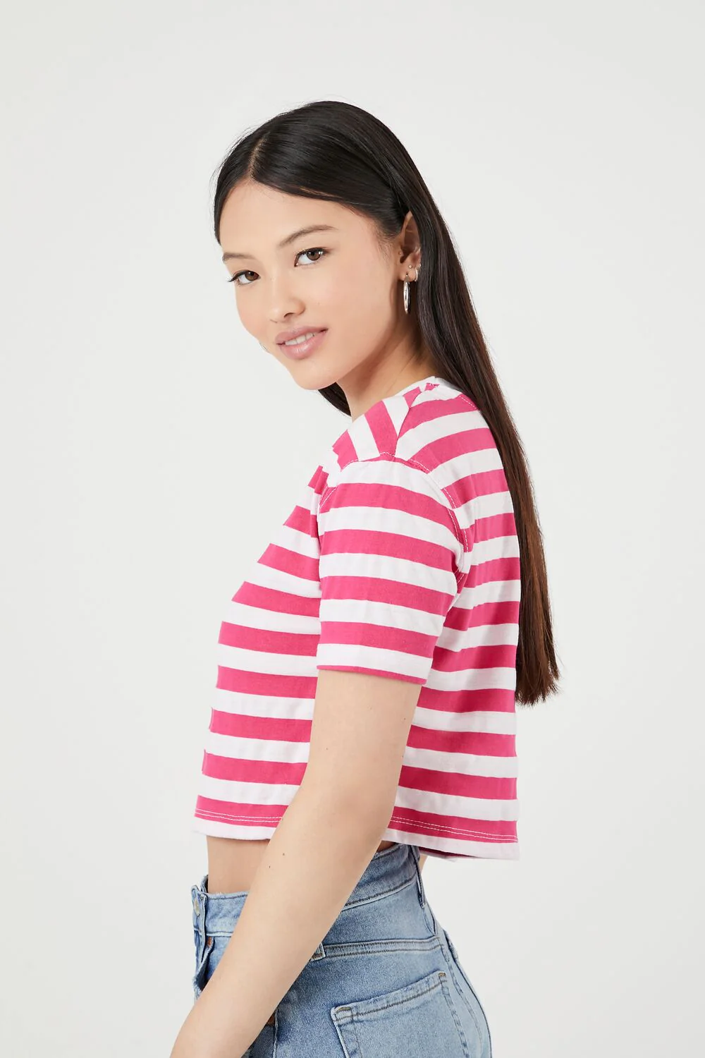 Striped Cropped Tee - Image 2