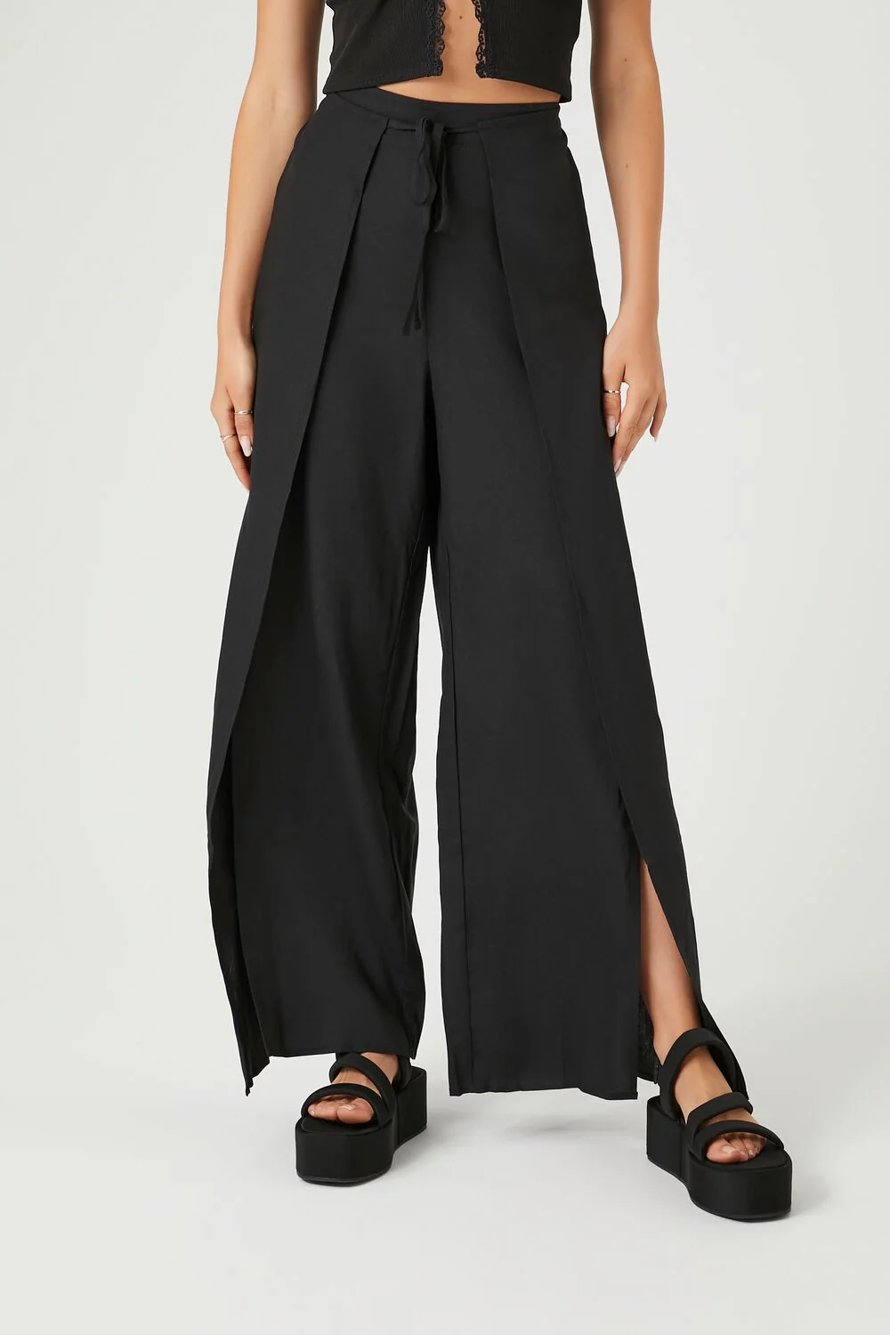 Tie-Front Wide-Leg Pants - Image 2