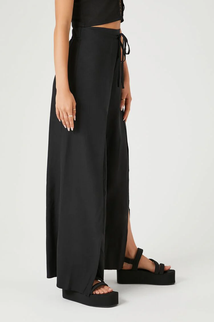 Tie-Front Wide-Leg Pants - Image 3