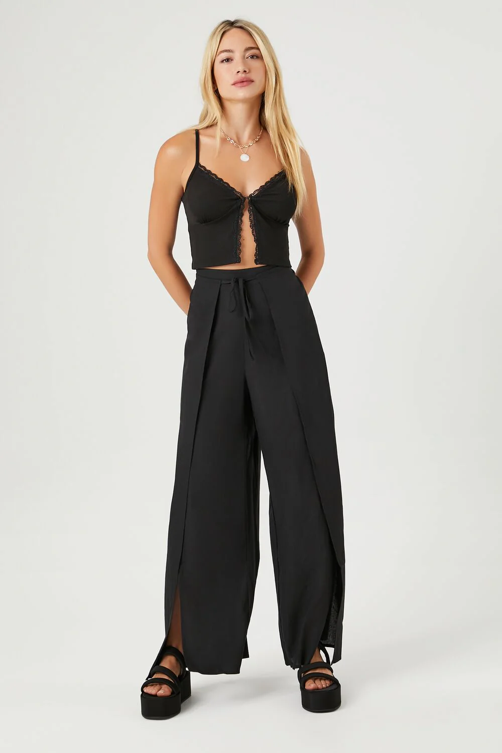 Tie-Front Wide-Leg Pants - Image 5