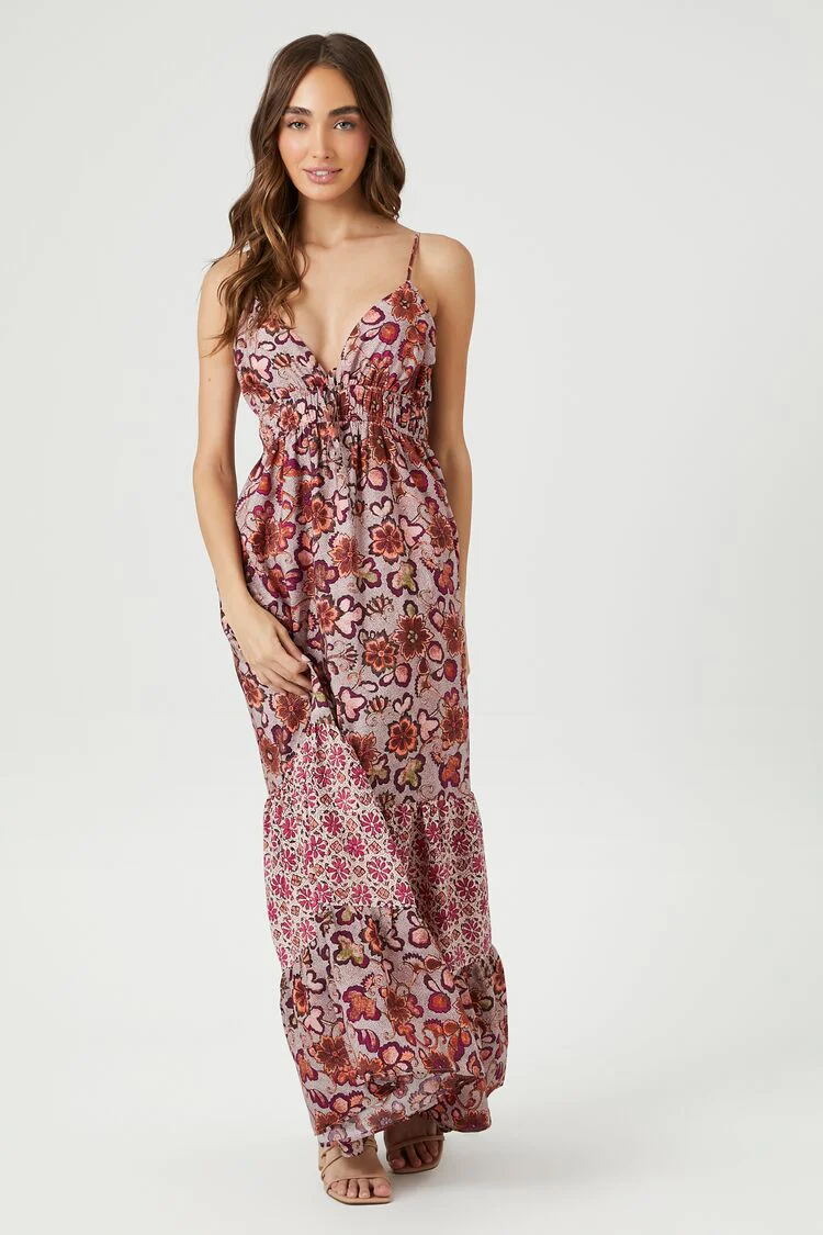 Tiered Reworked Floral Maxi Dress - Image 4