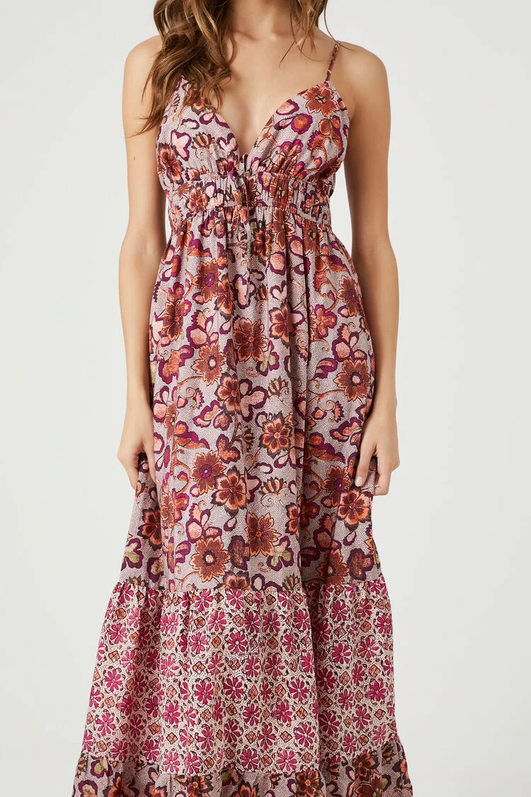 Tiered Reworked Floral Maxi Dress - Image 5
