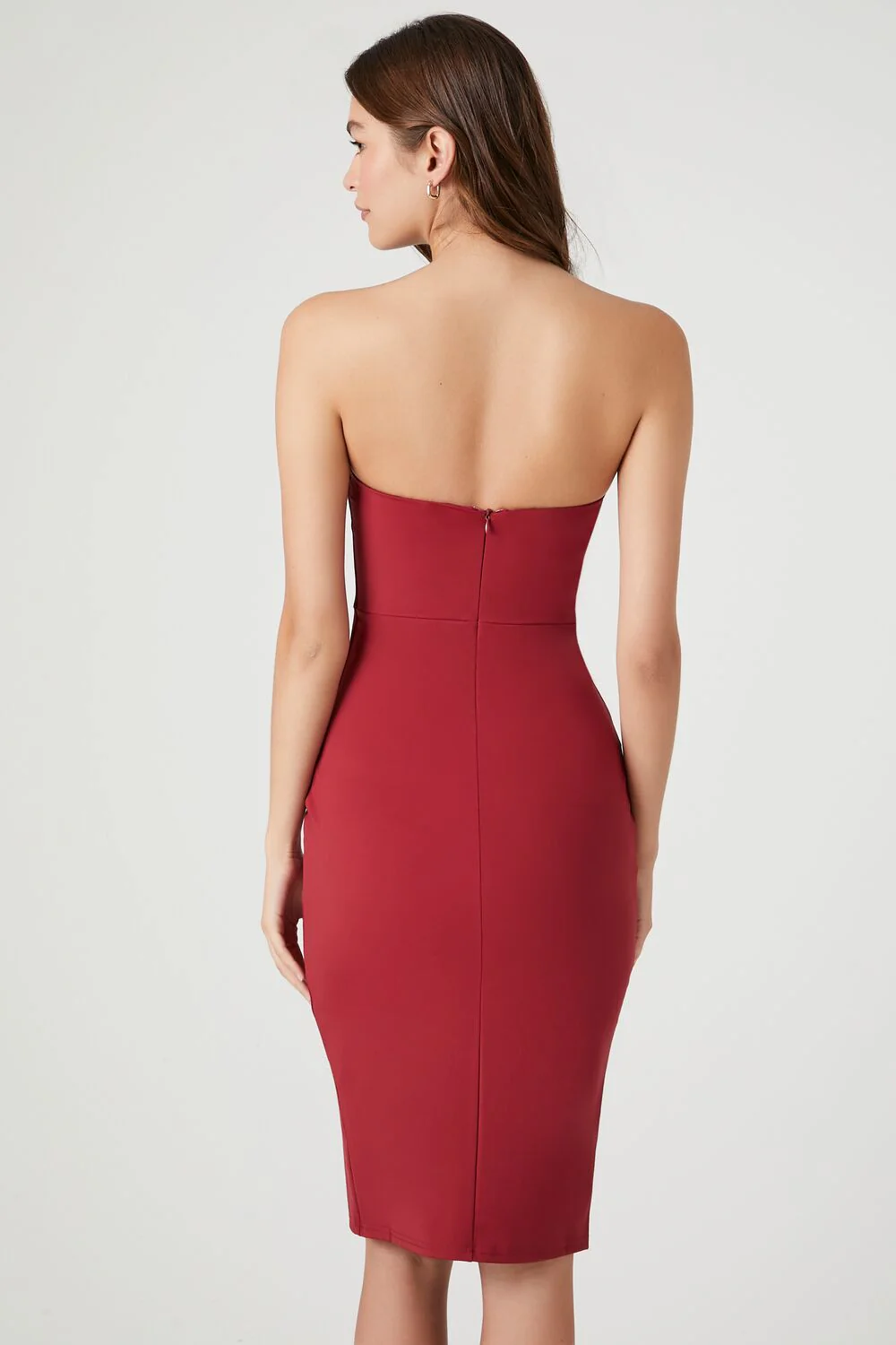 Strapless Leg-Slit Midi Dress - Image 3