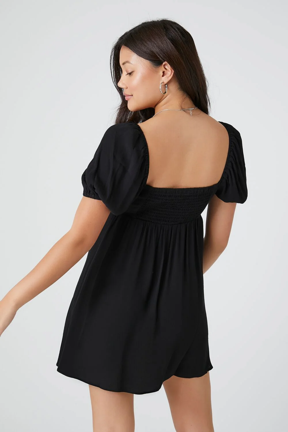 Lace-Trim Peasant Mini Dress - Image 3