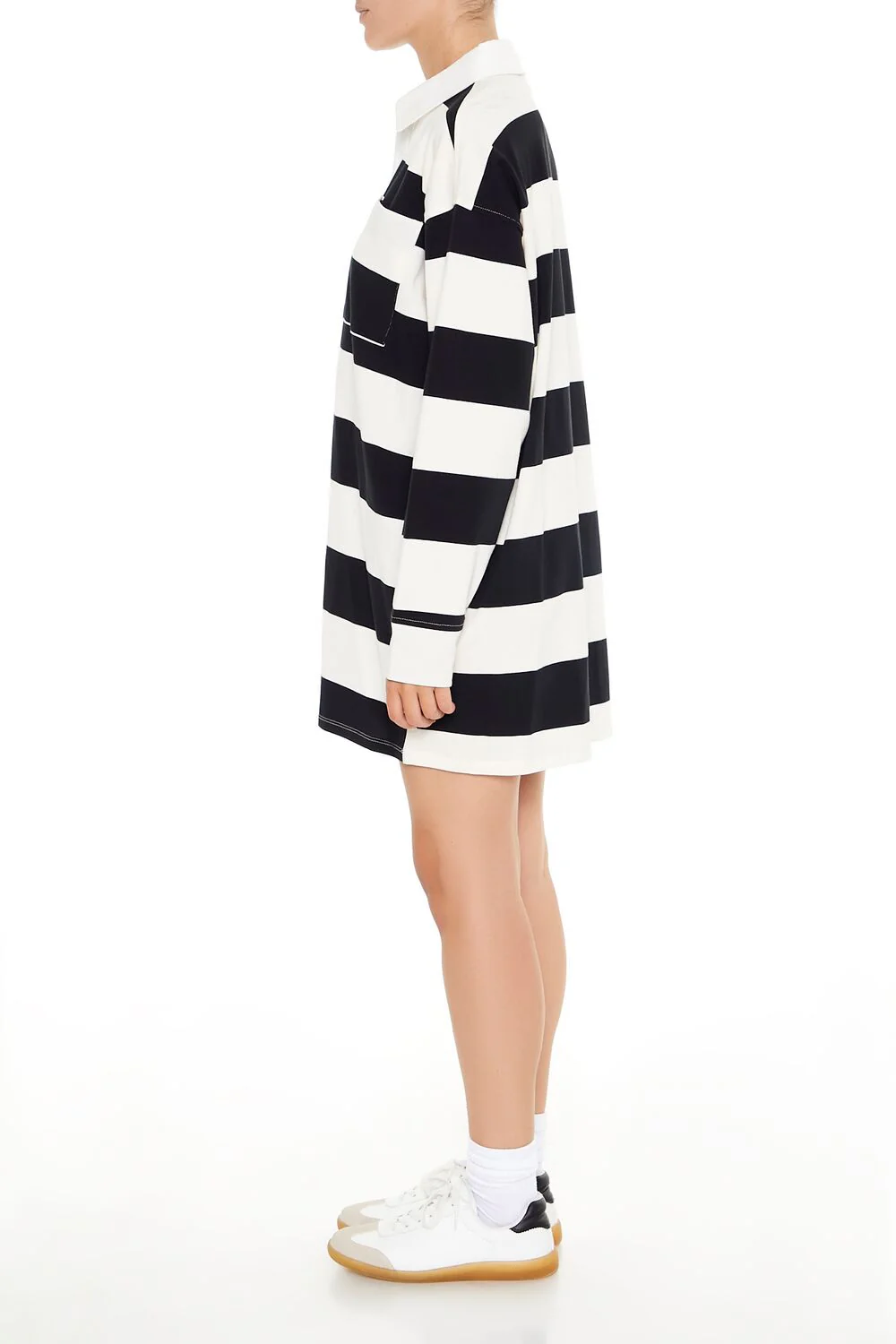 Striped Polo Shirt Dress - Image 4