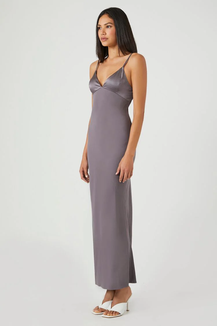 Satin Midi Slip Dress - Image 2