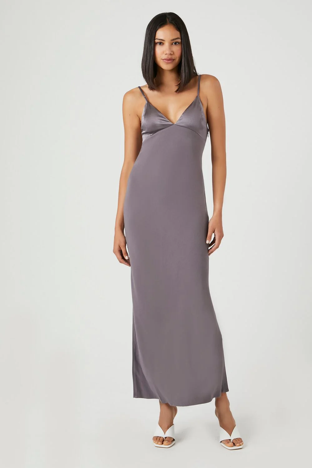 Satin Midi Slip Dress - Image 4