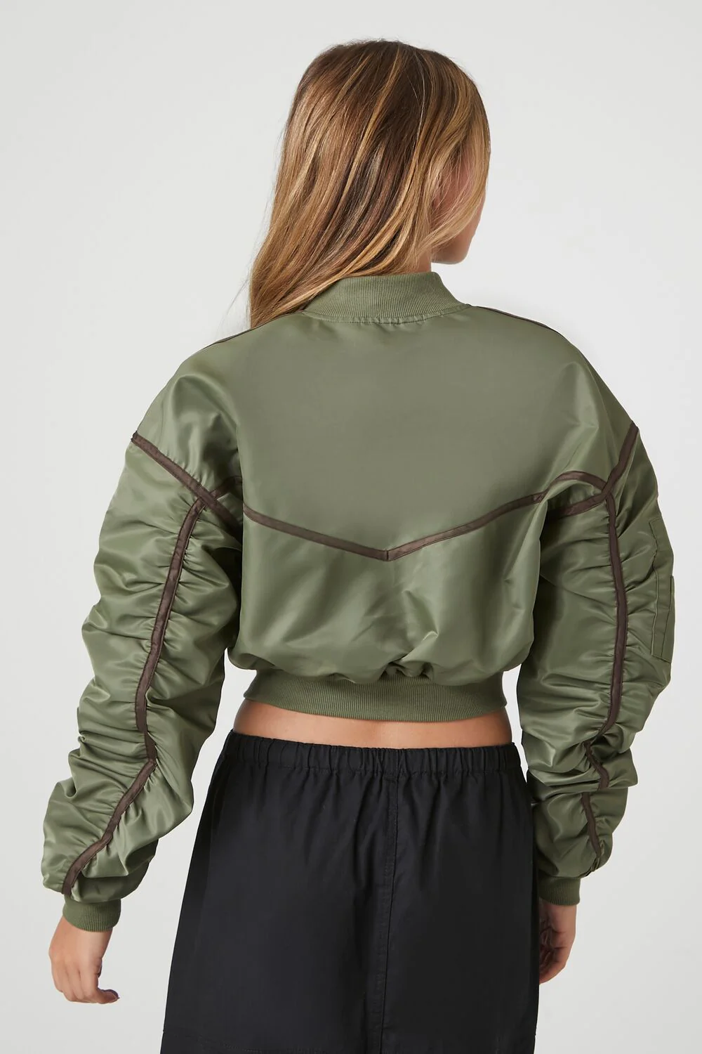 Cropped Bomber Jacket - Image 3