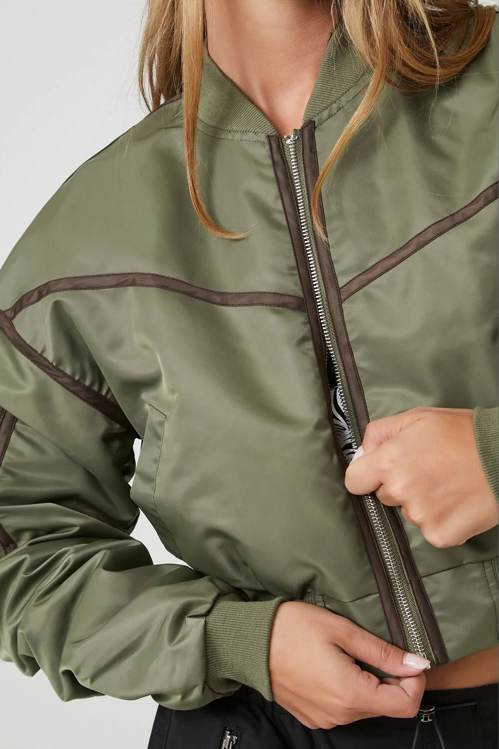 Cropped Bomber Jacket - Image 5