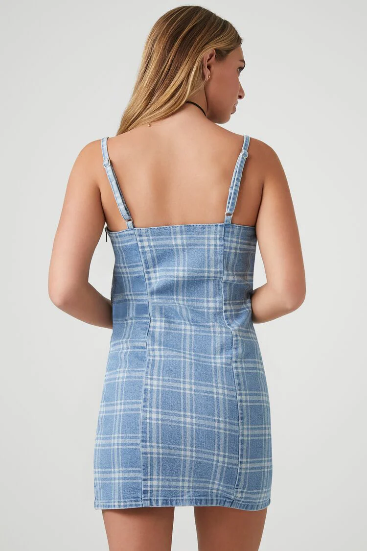 Plaid Cami Mini Dress - Image 3