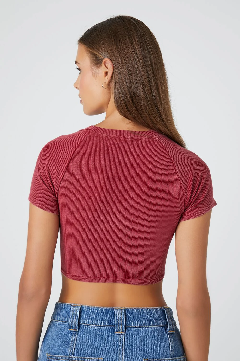 Rib-Knit Cropped Tee - Image 3