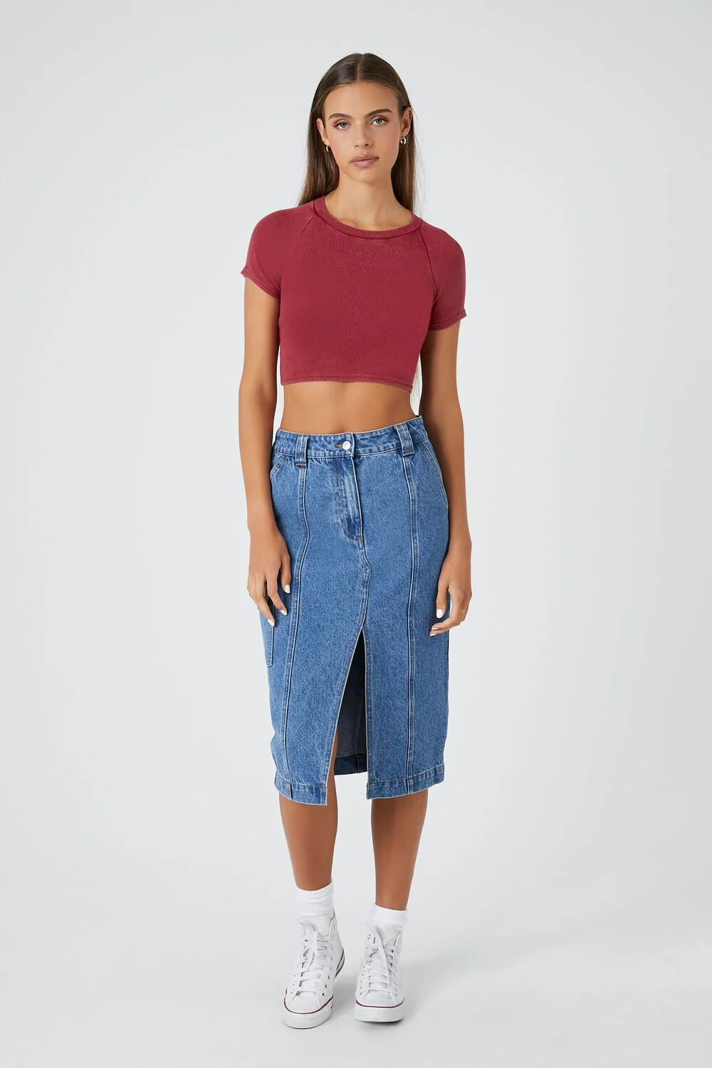 Rib-Knit Cropped Tee - Image 4