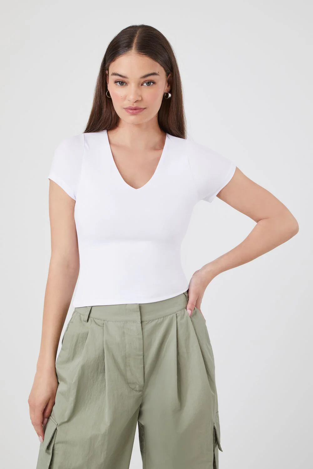 Fitted V-Neck Tee - Image 6
