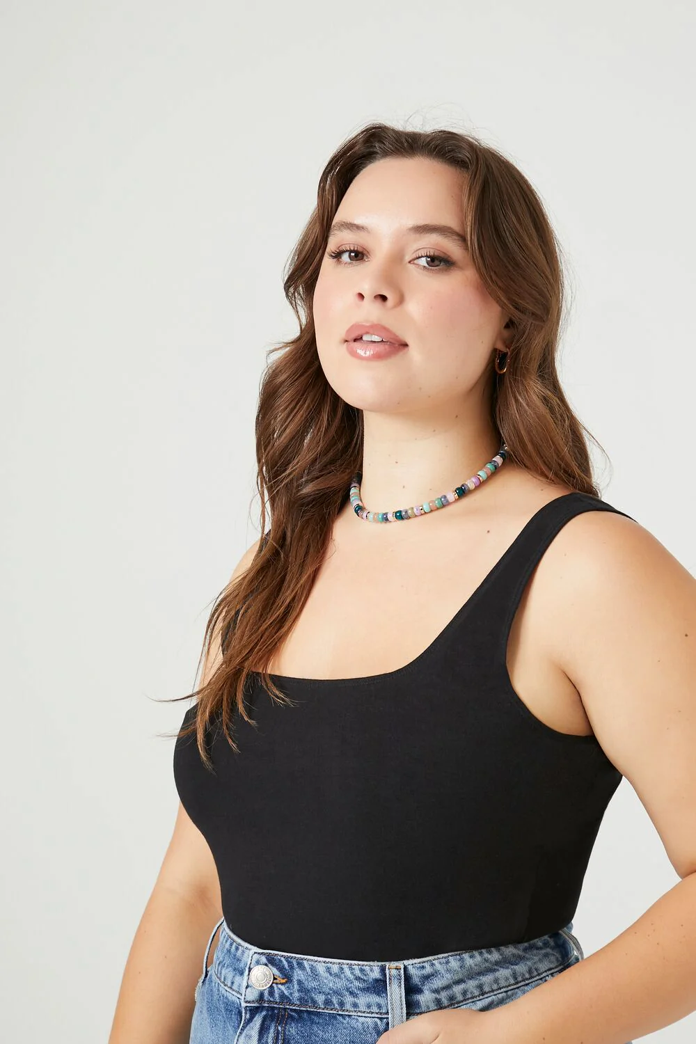 Plus Size Square-Neck Tank Bodysuit - Image 2
