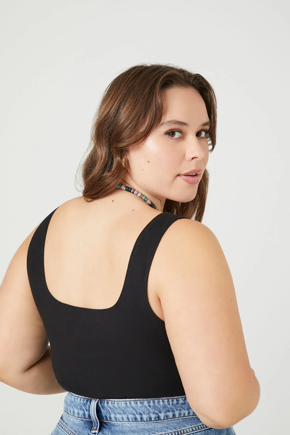 Plus Size Square-Neck Tank Bodysuit - Image 3