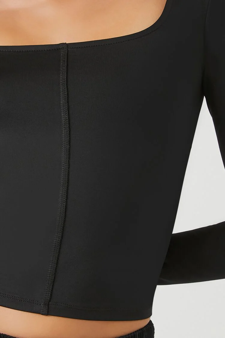 Fitted Long-Sleeve Crop Top - Image 10